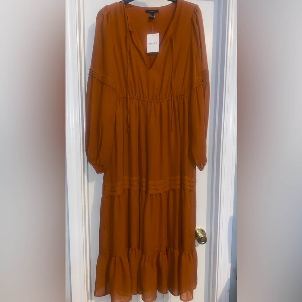 Forever 21 chestnut vintage style dress size large. Never worn.